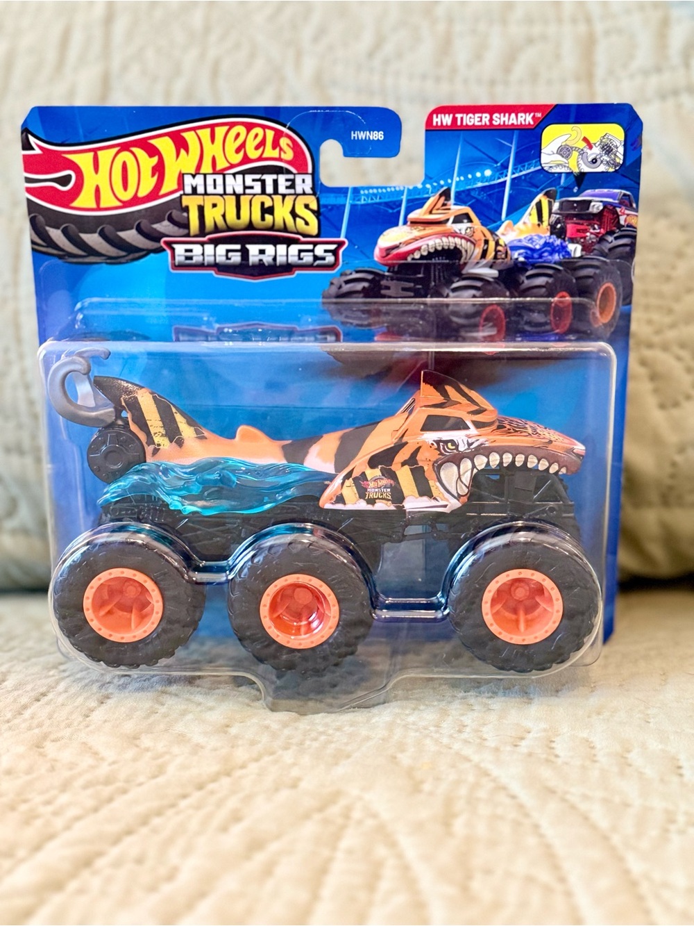 Hot Wheels Monster Trucks Big Rigs HW Tiger Shark - Orange & Black